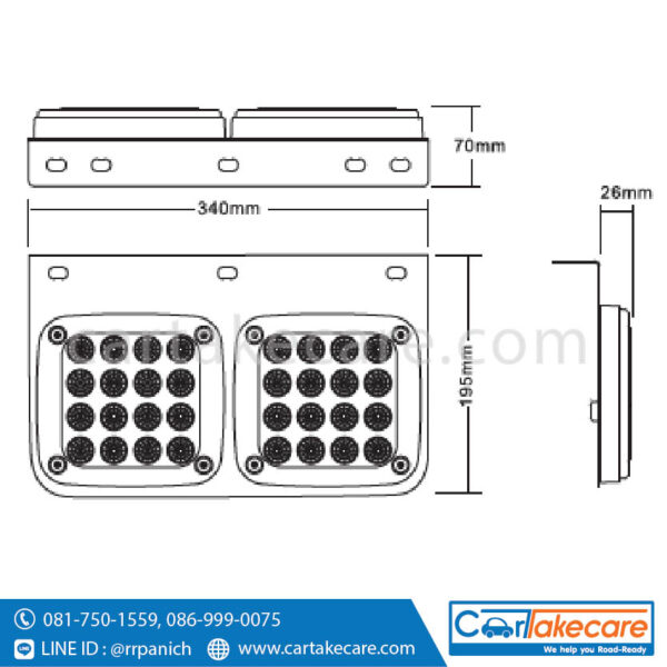 ไฟท้าย รถบรรทุก 24V jcm led